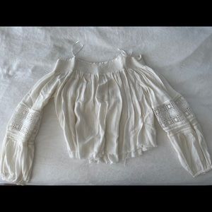 Caren Forbes Flowy Eyelet Off-The-Shoulder Top